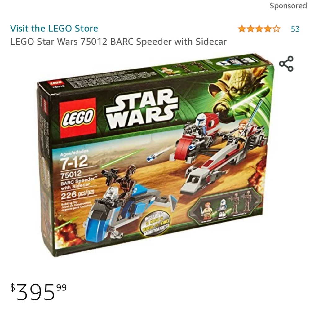 Legos star wars barc speeder with sidecar